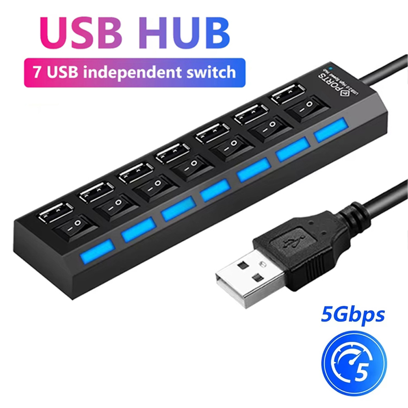 Usb Hub 7 Port - Pemisah Hub USB 2.0 7 Port