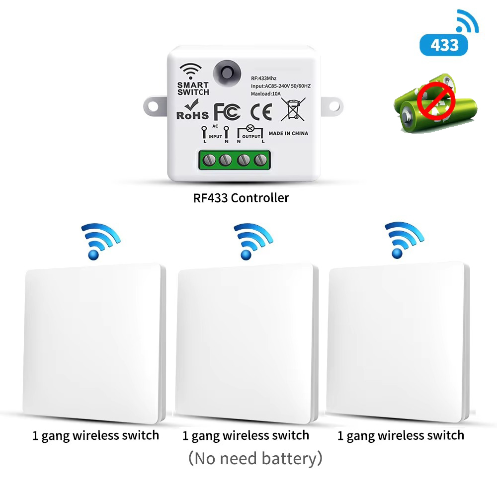 Power Bank Wireless - Sakelar Lampu Nirkabel RF433 Bertenaga Sendiri,
