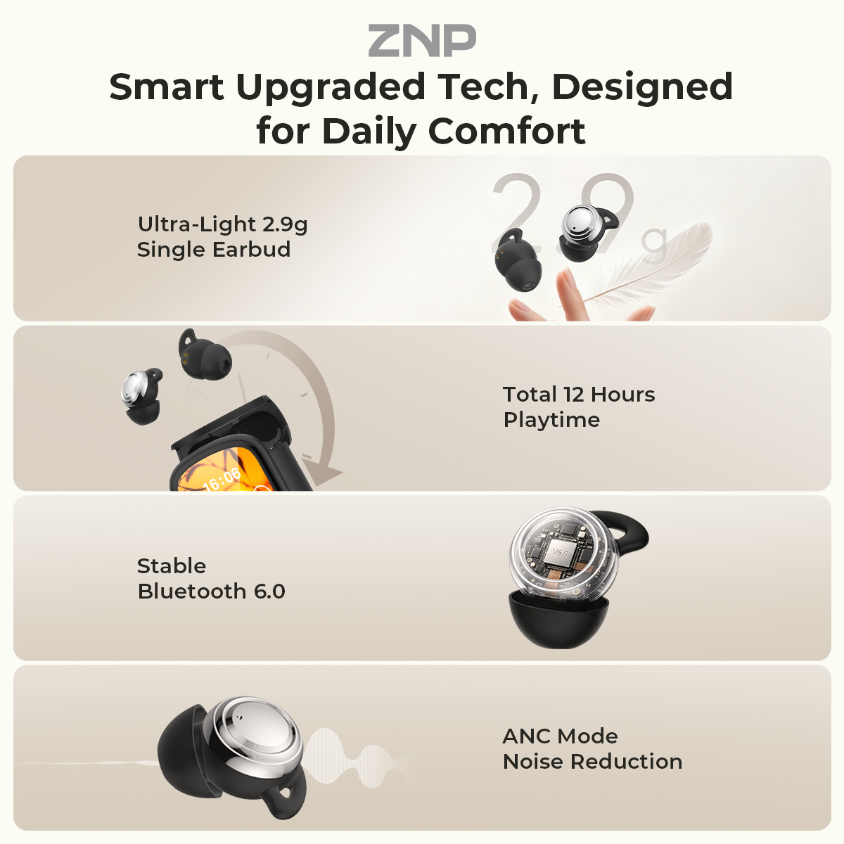 ZNP P04 Earbud Penenang Tidur  - Power Bank Wireless ulasan dan harga