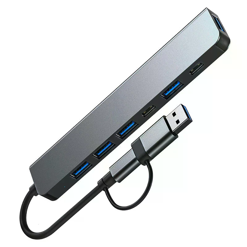 7 in 2 USB HUB Dengan Pembaca  - Usb Hub 7 Port ulasan dan harga