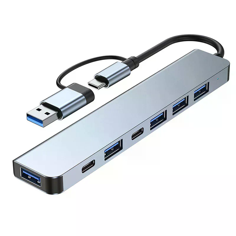 7 in 2 USB HUB Dengan Pembaca  - Usb Hub 7 Port ulasan dan harga