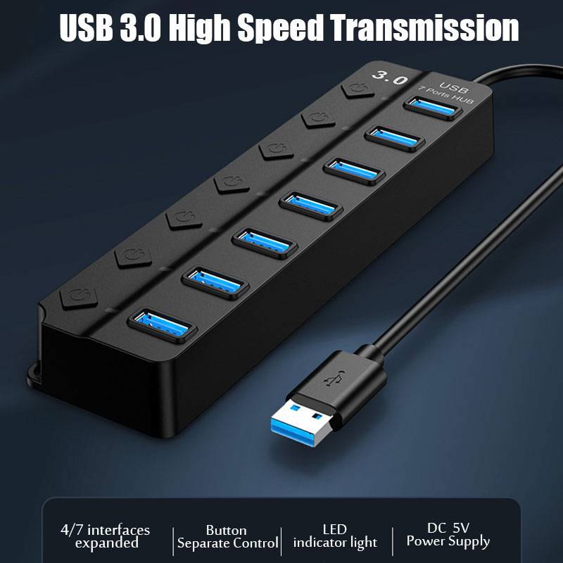 Hub USB USB 3.0 Adaptor Daya M - Usb Hub 7 Port ulasan dan harga