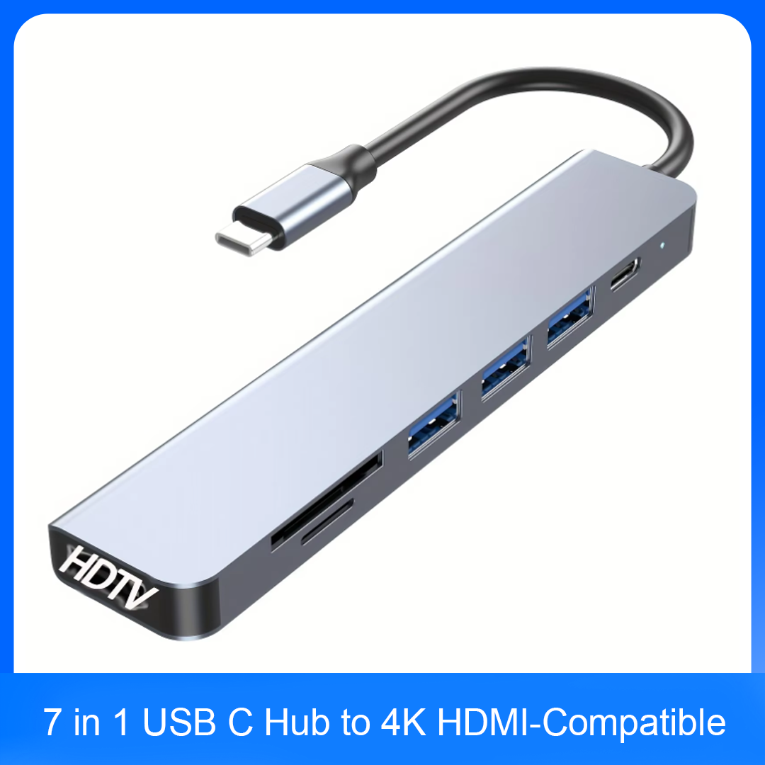 7 in 1 USB C Hub ke 4K HDMI-Ko - Usb Hub 7 Port ulasan dan harga