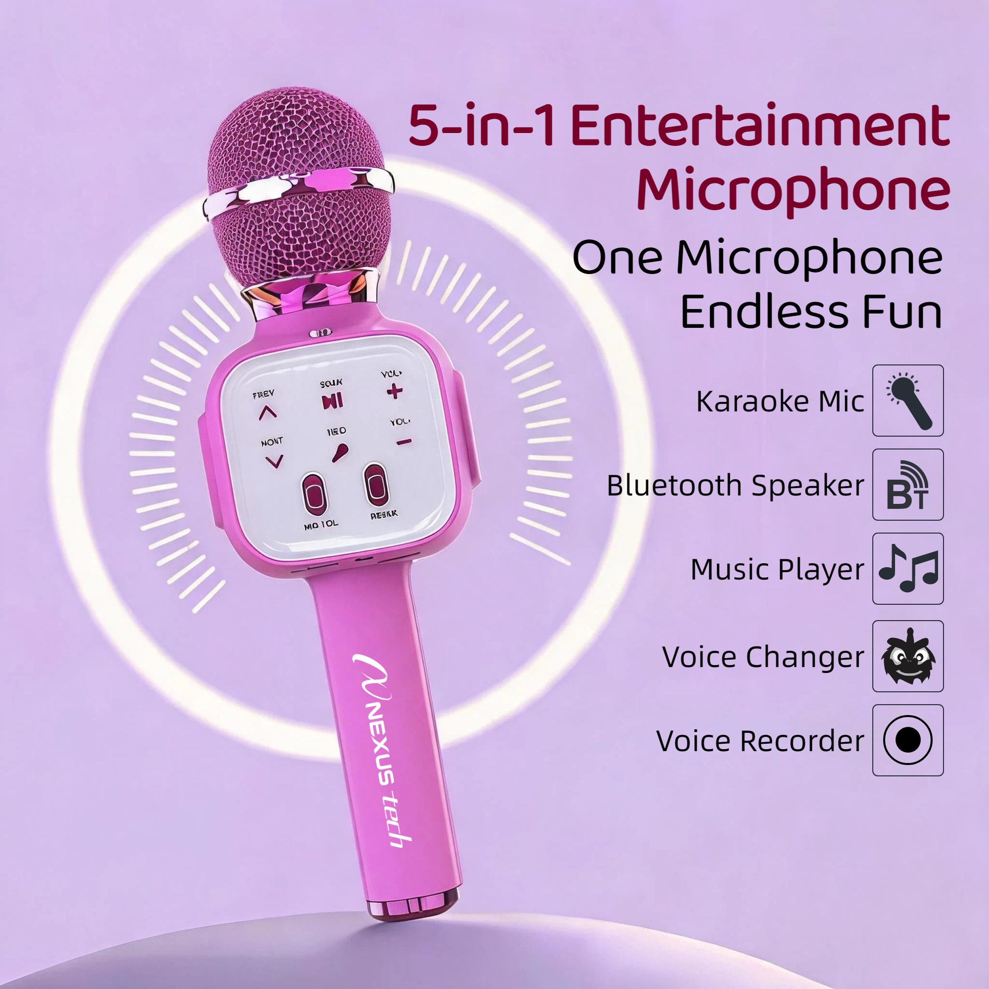 Mikrofon Karaoke Bluetooth 5.2 - Power Bank Wireless ulasan dan harga