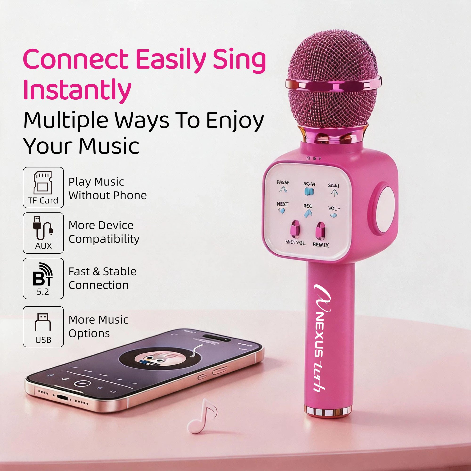 Mikrofon Karaoke Bluetooth 5.2 - Power Bank Wireless ulasan dan harga
