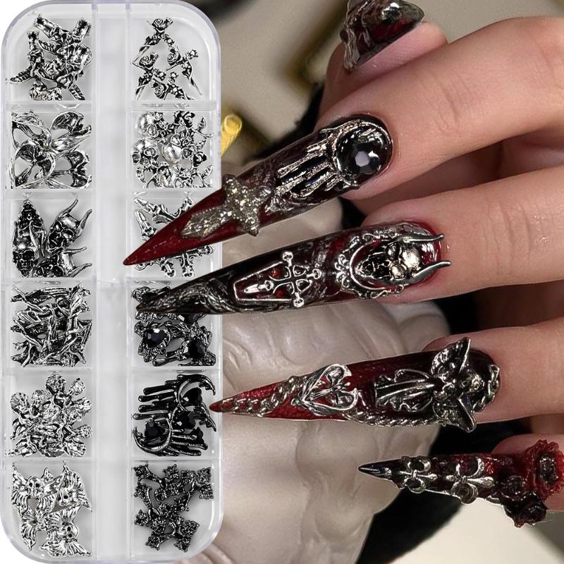 12Grid Vintage Cross Nail Art  - Y2K Tech Accessories ulasan dan harga