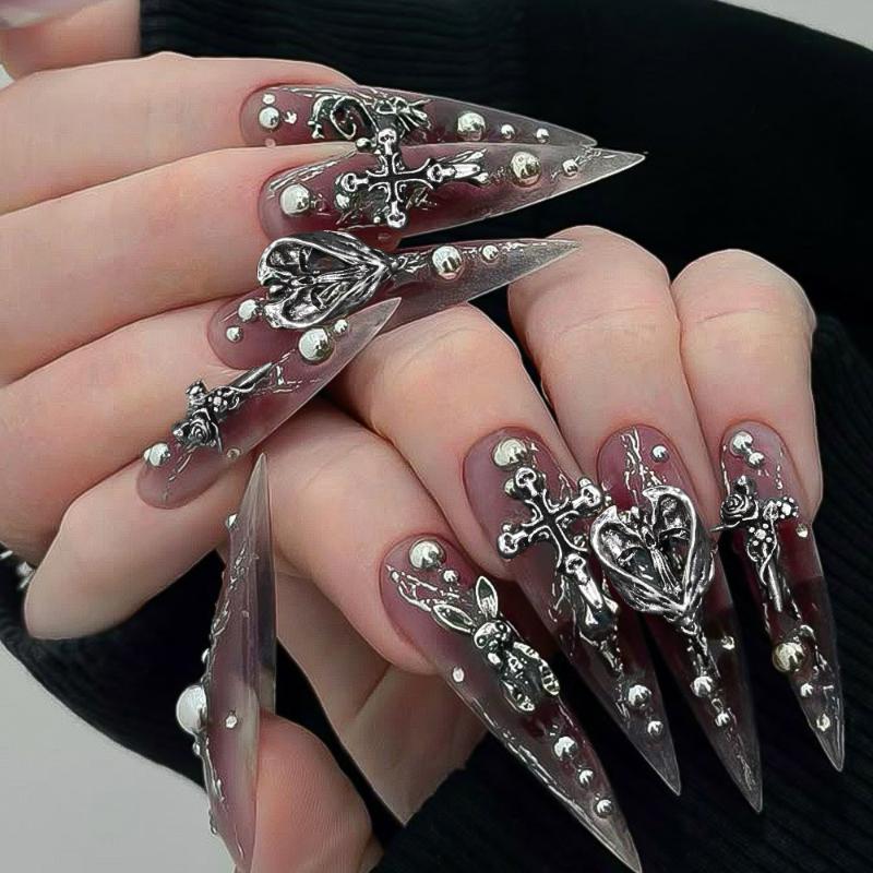 12Grid Vintage Cross Nail Art  - Y2K Tech Accessories ulasan dan harga